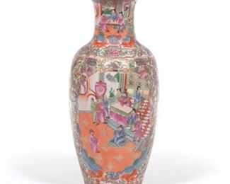 Chinese Rose Medallion Floor Vase