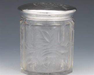 Crystal and Sterling Silver Jar