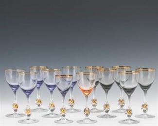 Crystal Wine Glasses, Set of Twelve