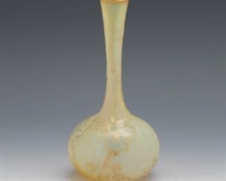 Daum Nancy Etched Bud Vase