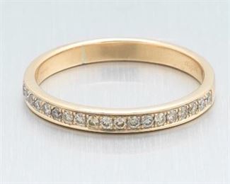 English M  W Gold and Diamond Band 
