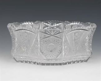 Figured Brilliant Cut Crystal Bowl Centerpice 