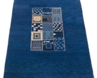 Fine Hand Knotted Gabbeh Blue Carpet 