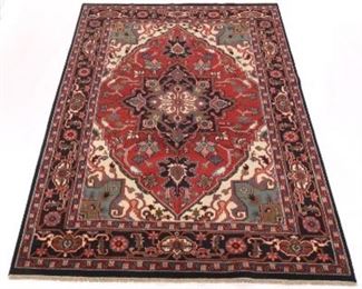Fine SemiAntique Hand Knotted Heriz Serapi Carpet 