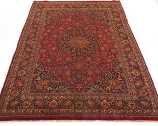 Fine SemiAntique Hand Knotted Signed Mashad Carpet