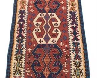 Fine Vintage Hand Knotted Shiraz Kilim Carpet 