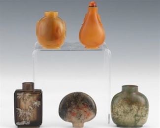 Five Carved Snuff Bottles