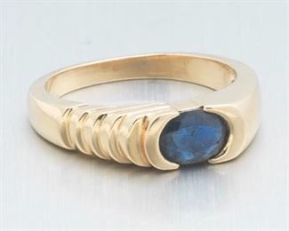 Gold and Blue Sapphire Ring 
