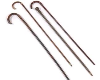 Group of Antique Wooden Walking Sticks