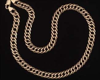 Italian DG Gold Heavy Inner Link Chain Fashion Necklace 
