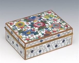 Japanese Gilt Bronze Cloisonne Enameled Box 