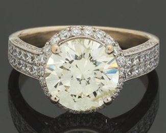 Ladies 3.50 ct Round Cut Center Diamond Ring 