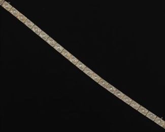 Ladies Art Deco Gold and Diamond Bracelet 