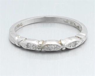 Ladies Art Deco Platinum and Diamond Band 