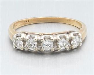 Ladies Edwardian Gold and Diamond Band 
