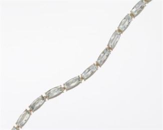 Ladies Elegant Gold and Pale BlueGreen Quartz Bracelet 