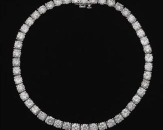 Ladies Gold and 7.91 Ct Diamond Tennis Bracelet 