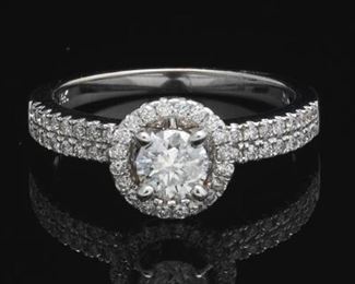 Ladies Gold and Diamond Halo Ring 
