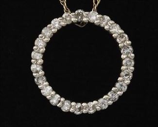 Ladies Gold and Diamond Slider on Chain 