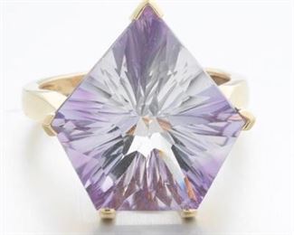 Ladies Gold, Rose de France and Diamond Ring 