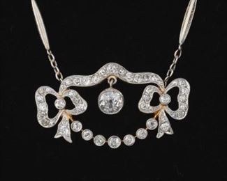 Ladies Platinum and Diamond Georgian Style Necklace 