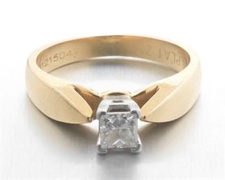 Ladies Platinum, Gold and Diamond Engagement Ring 