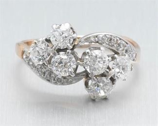 Ladies Platinum, Gold and Diamond Ring 
