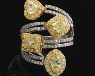 Ladies Two Tone Diamond and Gold Ring 