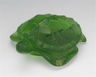 Lalique Frosted Glass Turtle