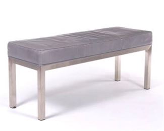Leather and Chrome Bench from Room and Board