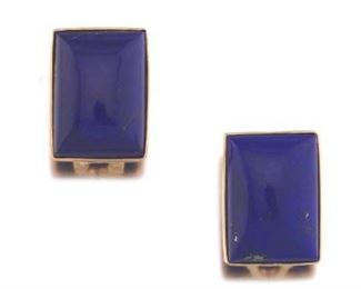 Pair of Lapis and Gold Earrings 
