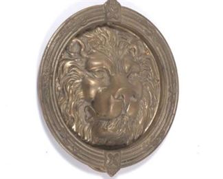 Patinated Metal Lion Door Knocker