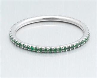 Platinum and Emerald Eternity Band 