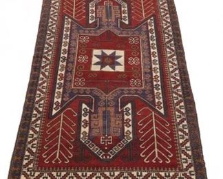 SemiAntique Fine Hand Knotted Caucasian Runner, ca. 1960s 
