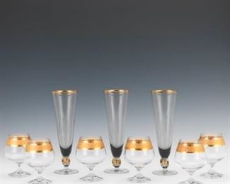 Six Brandy Snifters and Three Champagne Flutes