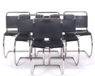 Six Mies Van der Rohe Design MR Chairs 