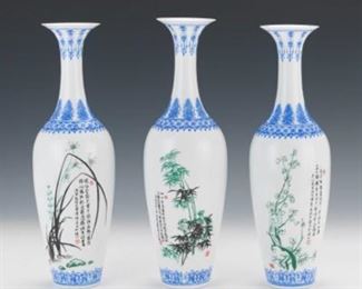 Three Eggshell Vases