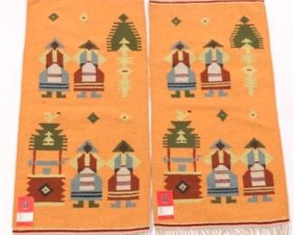 Two Very Fine SemiAntique Hand Knotted Kilim Pictorial Runners, Soviet Union Era 