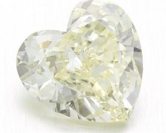 Unmounted 3.01 ct Heart Shape Yellow Diamond, GIA Report 