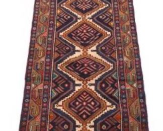 Very Fine SemiAntique Hand Knotted North West Persian Runner, ca. 1970s 