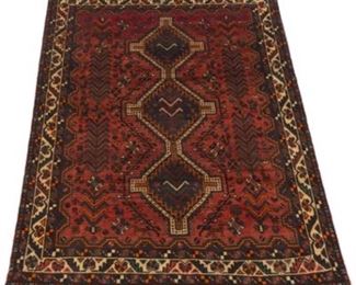 Very Fine SemiAntique Hand Knotted Pictorial Shiraz Carpet, ca. 1960s 