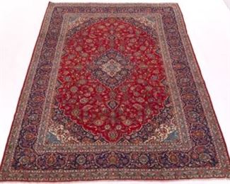 Very Fine SemiAntique Hand Knotted Signed Kashan Rabani Carpet, ca. 1970s 