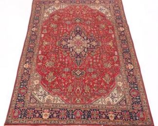 Very Fine SemiAntique Hand Knotted Tabriz Carpet, ca. 1970s