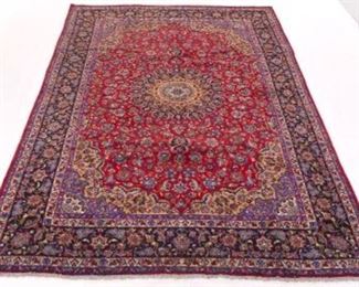 Very Fine Unusual SemiAntique Hand Knotted Isfahan Carpet, ca. 1970s