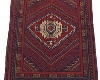 Very Fine Vintage Hand Knotted Turkoman Soumak Sculpted Carpet