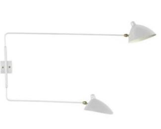 Serge Mouille Attributed 2 Arm Wall Light, White
Bring your ensemble into the 21st century in seconds with this posh pendant. Finished in clean white, its frame features two lights sitting at different heights, highlighted by artfully curved shades.
DIMENSIONS
51 x 24.25 x 14 in