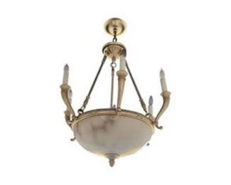 6-Arm Alabaster Bowl Chandelier
CONDITION
Shows signs of wear