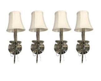 Polished Nickel Sconces, Set of 4