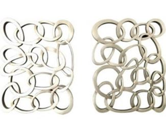 Abstract Brushed Silver Wall Sculptures, Set of 2
DIMENSIONS
42 x 50 x 3 in