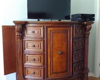 Fairmont Grand Estates=Chest of Drawers with side panel storage 63" x 57" x 23" Deep